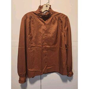 Lady Manhattan Blouse Shirt Button Sz 12 Secretary VTG Polka Dot/Pin Stripe